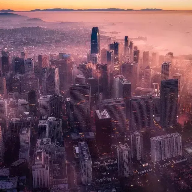 San Francisco in der Abenddämmerung